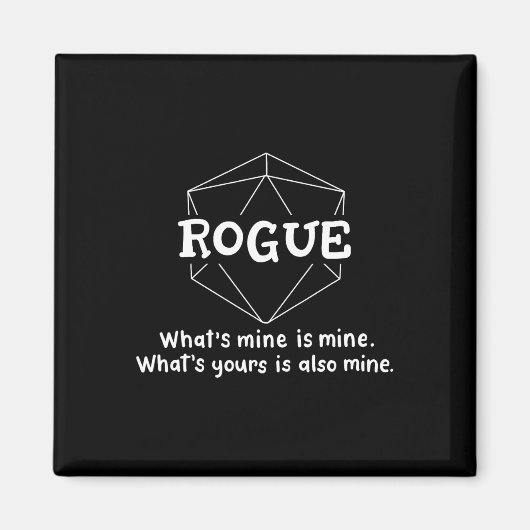 Aimant Rogue Funny Character Joke Roleplaying Games Rpg G (Devant)