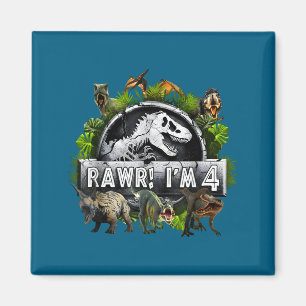 Aimant Roh je suis 4 Joyeux Anniversaire 4 ans T Rex Dino