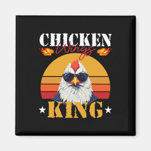Aimant Roi de l'aile de poulet Rétro Sunset Byrbeque Buff
