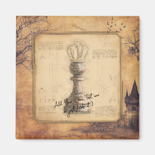 Aimant Roi de pion / Reine Vintage Vieux jeu d'échecs Cad