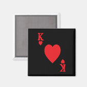 Aimant Roi des cœurs Saint Valentin amant Quinte flush J (Recto/Verso)