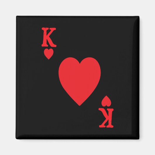 Aimant Roi des cœurs Saint Valentin amant Quinte flush J (Devant)