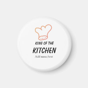 Aimant Roi du chef de cuisine cuisine ajouter nom couronn