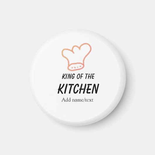 Aimant Roi du chef de cuisine cuisine ajouter nom couronn (Devant)