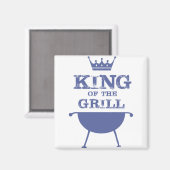 Aimant Roi Du Grill, Bleu (Recto/Verso)