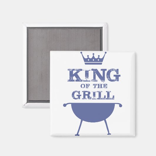 Aimant Roi Du Grill, Bleu (Recto/Verso)