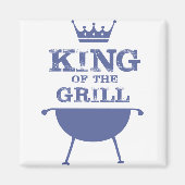 Aimant Roi Du Grill, Bleu (Devant)