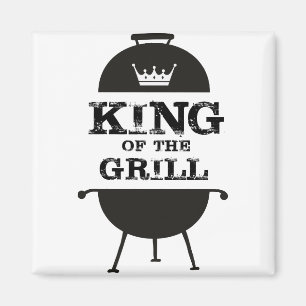 Aimant Roi Du Grill, Couronne Blanche Noire