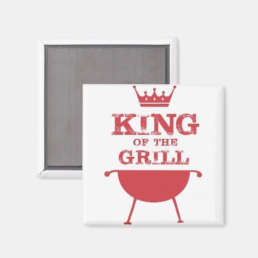 Aimant Roi Du Grill, Rouge (Recto/Verso)
