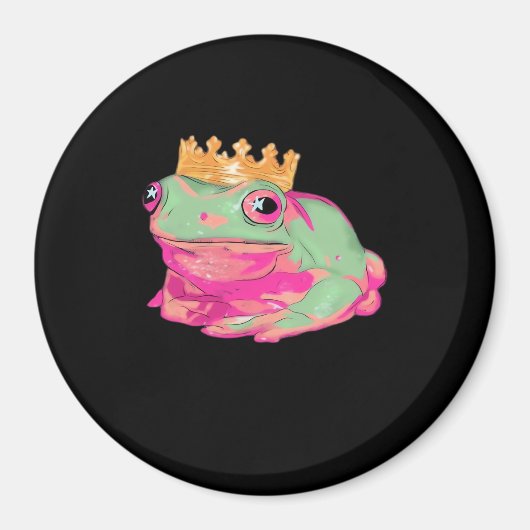 Aimant Roi Grenouille Funky Mème Style Classique (Devant)