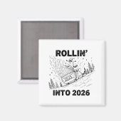 Aimant Rollin’ Into 2026 Dumpster Fire New Year Party Fun (Recto/Verso)