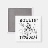 Aimant Rollin’ Into 2026 Raccoon Dumpster Fire Funny New  (Recto/Verso)