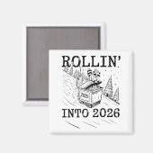 Aimant Rollin’ Into 2026 Raccoon Dumpster Fire New Year M (Recto/Verso)