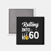Aimant Rolling Into 60 Bowling 60th Birthday (Recto/Verso)