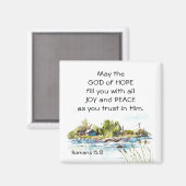 Aimant Romains 15:13 Dieu de l'Espoir Bible chrétienne Ve (Recto/Verso)