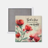 Aimant Romains 5:5 La Bible Amoureuse de Dieu Verse Fleur (Recto/Verso)