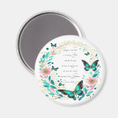 Aimant Romains 8:28 Fleurs et papillons (Recto/Verso)