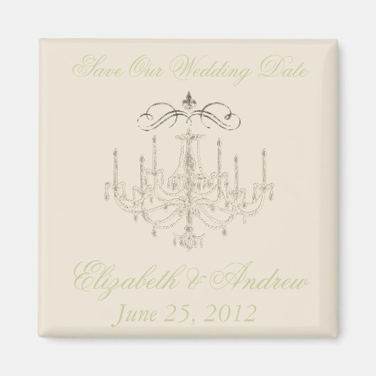 Aimant Romance avec un lustre ~ Sauvez la date Amour (Devant)