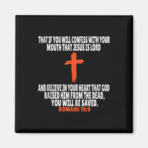 Aimant Romans 10_9 Versets de la Bible Débardeur