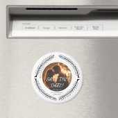 Aimant Romantic Floral Circle Save the Date (In Situ (Lave-vaisselle))