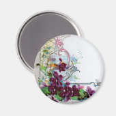 Aimant ROMANTICA Fleurs Tourbillonnantes Pensees Violette (Recto/Verso)