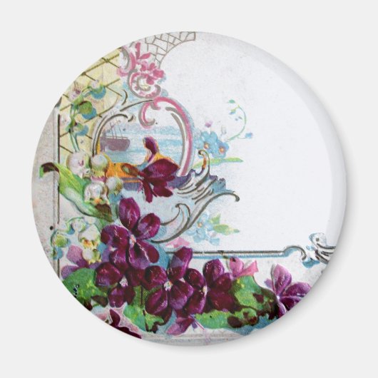 Aimant ROMANTICA Fleurs Tourbillonnantes Pensees Violette (Devant)