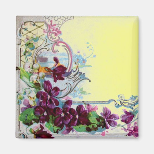 Aimant ROMANTICA Tourbillons Floraux Pensees Violettes Ja (Devant)