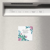 Aimant Romantique Feminine Floral 40e anniversaire (In Situ (Lave-vaisselle))