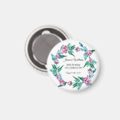 Aimant Romantique Feminine Floral 40e anniversaire (Recto/Verso)