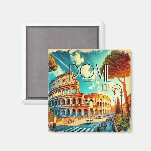 Aimant Rome, Italie (Recto/Verso)