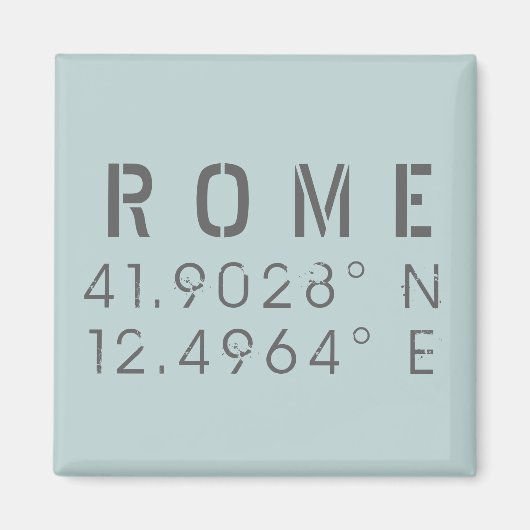 Aimant Rome Latitude et Longitude (Devant)