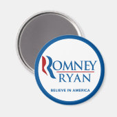 Aimant Romney Ryan Croit En L'Amérique À La Frontière Ble (Recto/Verso)