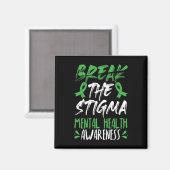 Aimant Rompre La Sensibilisation À La Stigmatisation Vert (Recto/Verso)