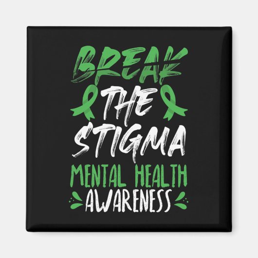 Aimant Rompre La Sensibilisation À La Stigmatisation Vert (Devant)