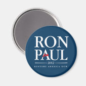 Aimant Ron Paul 2012 (bleu) (Recto/Verso)