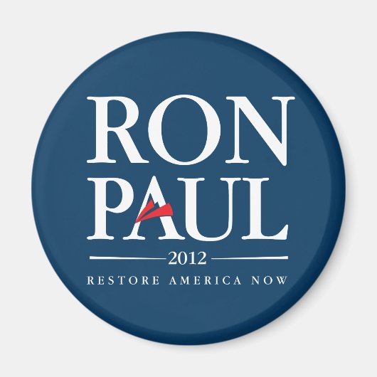 Aimant Ron Paul 2012 (bleu) (Devant)