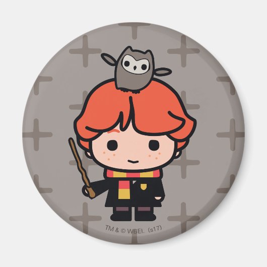 Aimant Ron Weasley et Pigwidgeon en dessin animé (Devant)