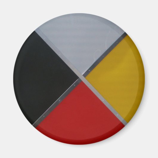 Aimant rond 2 pouces de roue de médecine (Devant)