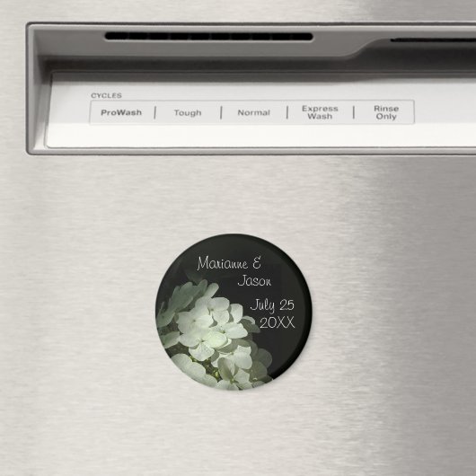 Aimant rond à base d'hydrangée blanche (In Situ (Lave-vaisselle))