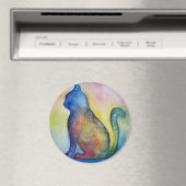 Aimant rond Amoureux des chats (In Situ (Lave-vaisselle))