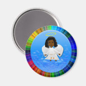 Aimant rond Angel noir (Recto/Verso)