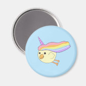 Aimant rond au poulet à la licorne (Recto/Verso)