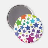 aimant rond avec étoiles colorées (Recto/Verso)