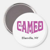 Aimant rond avec logo en camée rose (Recto/Verso)