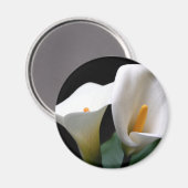 Aimant rond blanc calla (Recto/Verso)
