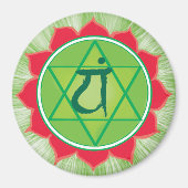 Aimant rond Coeur Chakra Anahata (Devant)