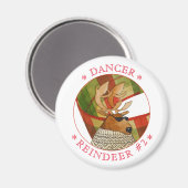 Aimant rond DANCER REINDEER (Recto/Verso)