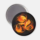 Aimant rond d'art Abstrait Fireball (Recto/Verso)