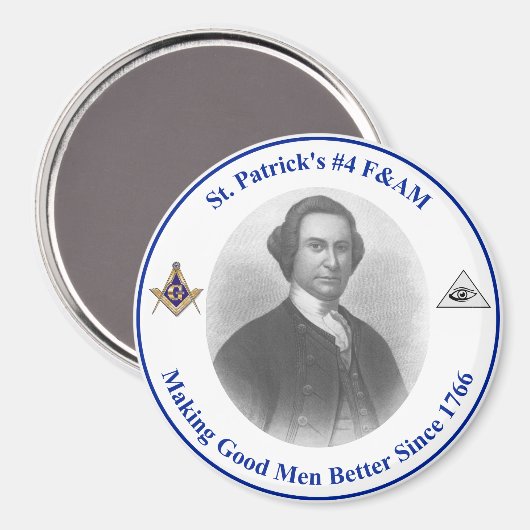 Aimant rond de 3 pouces avec logo St. Patrick (Recto/Verso)