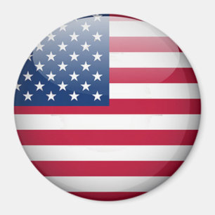 Aimant rond de bouton de drapeau américain des
